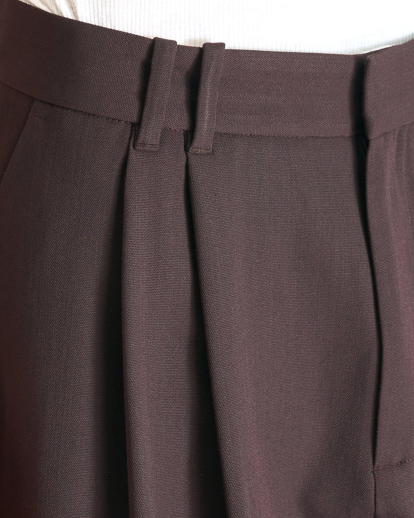 Studio Nicholson Men's Pants Double Pleat Volume Pant in Espresso Brown