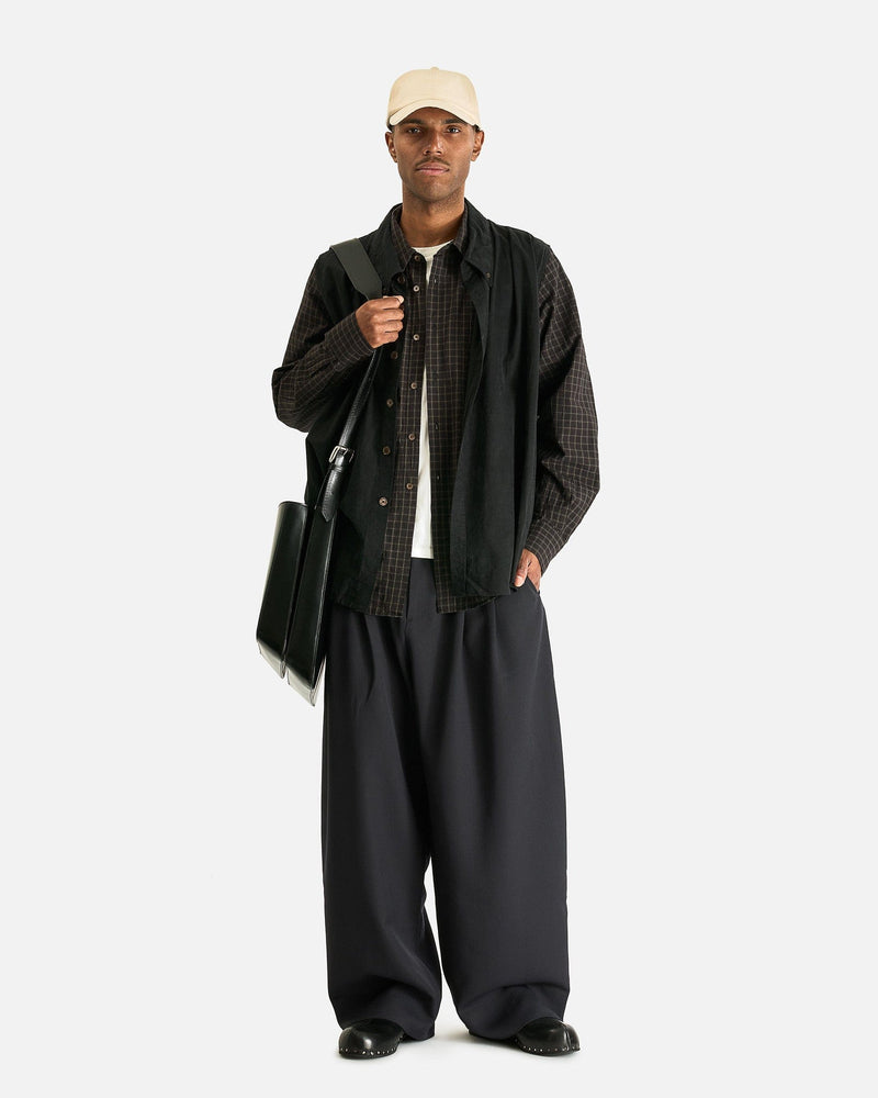 Studio Nicholson Men's Pants Double Pleat Volume Pant in Pewter