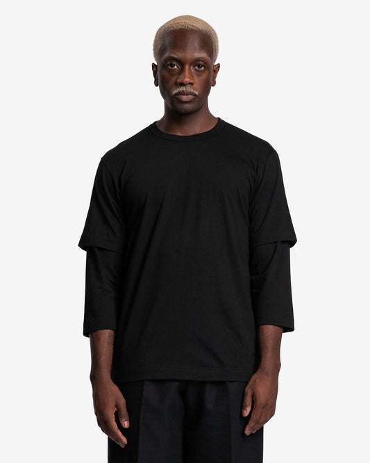 Comme des Garcons Homme Deux Men's Shirts Double Sleeve Shirt in Black
