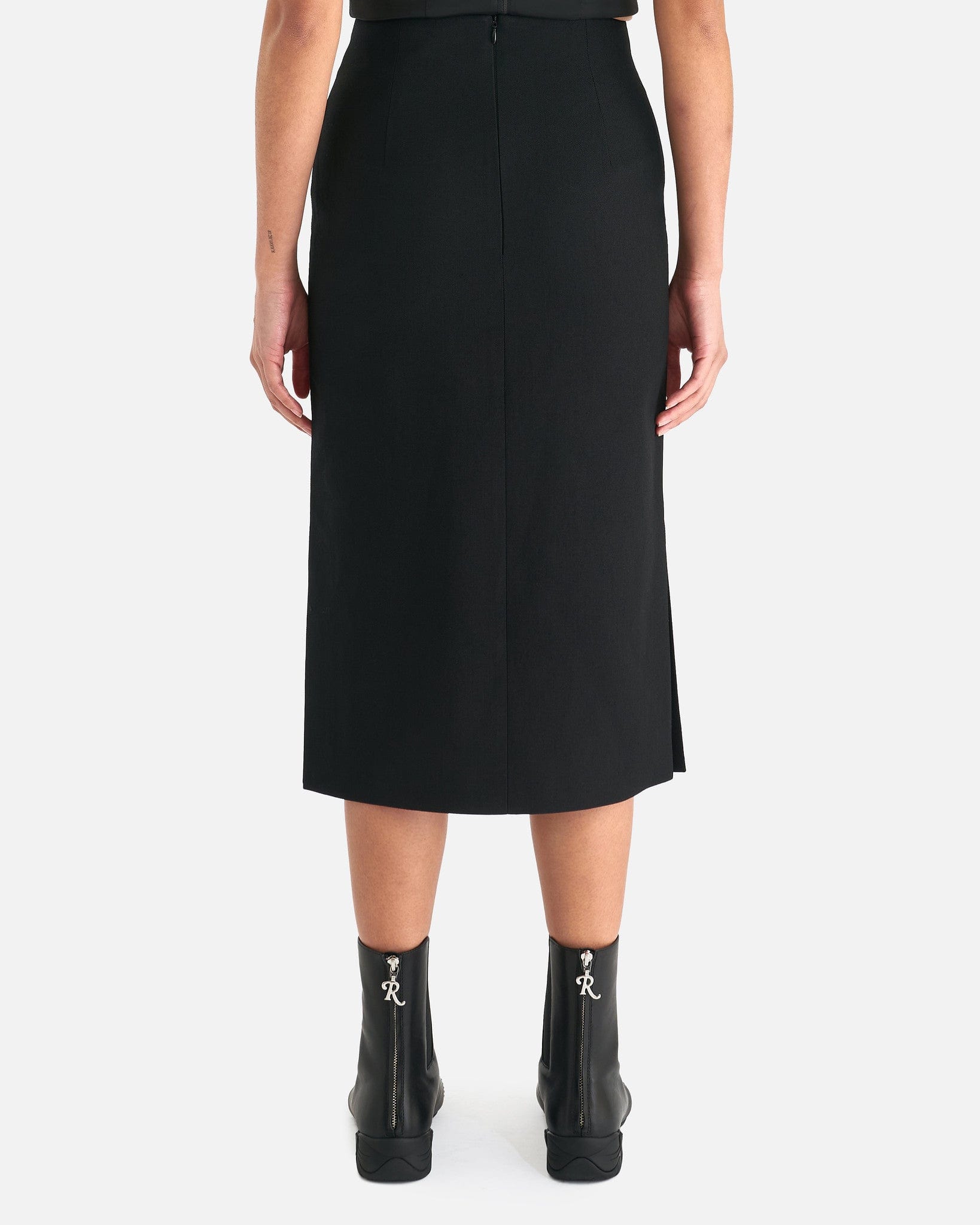 Double Slit Pencil Skirt in Black – SVRN