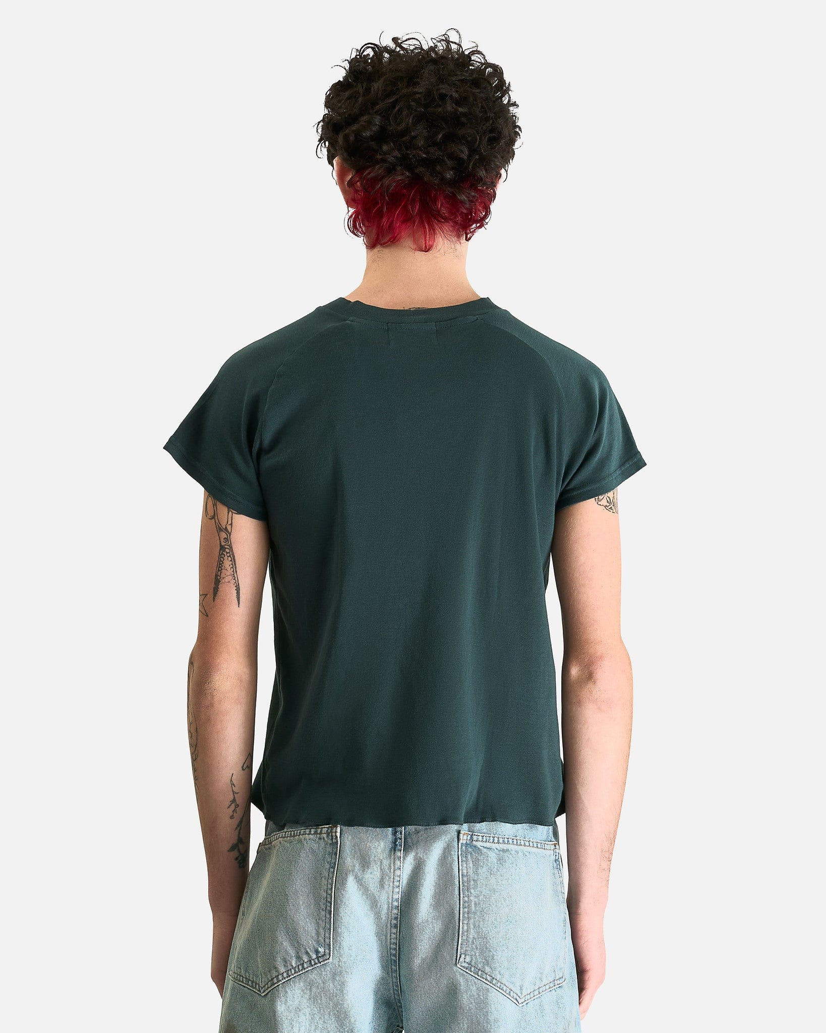 Enfants Riches Deprimes Men's T-Shirts Double the Length of Solstice Raglan T-Shirt in Faded Green