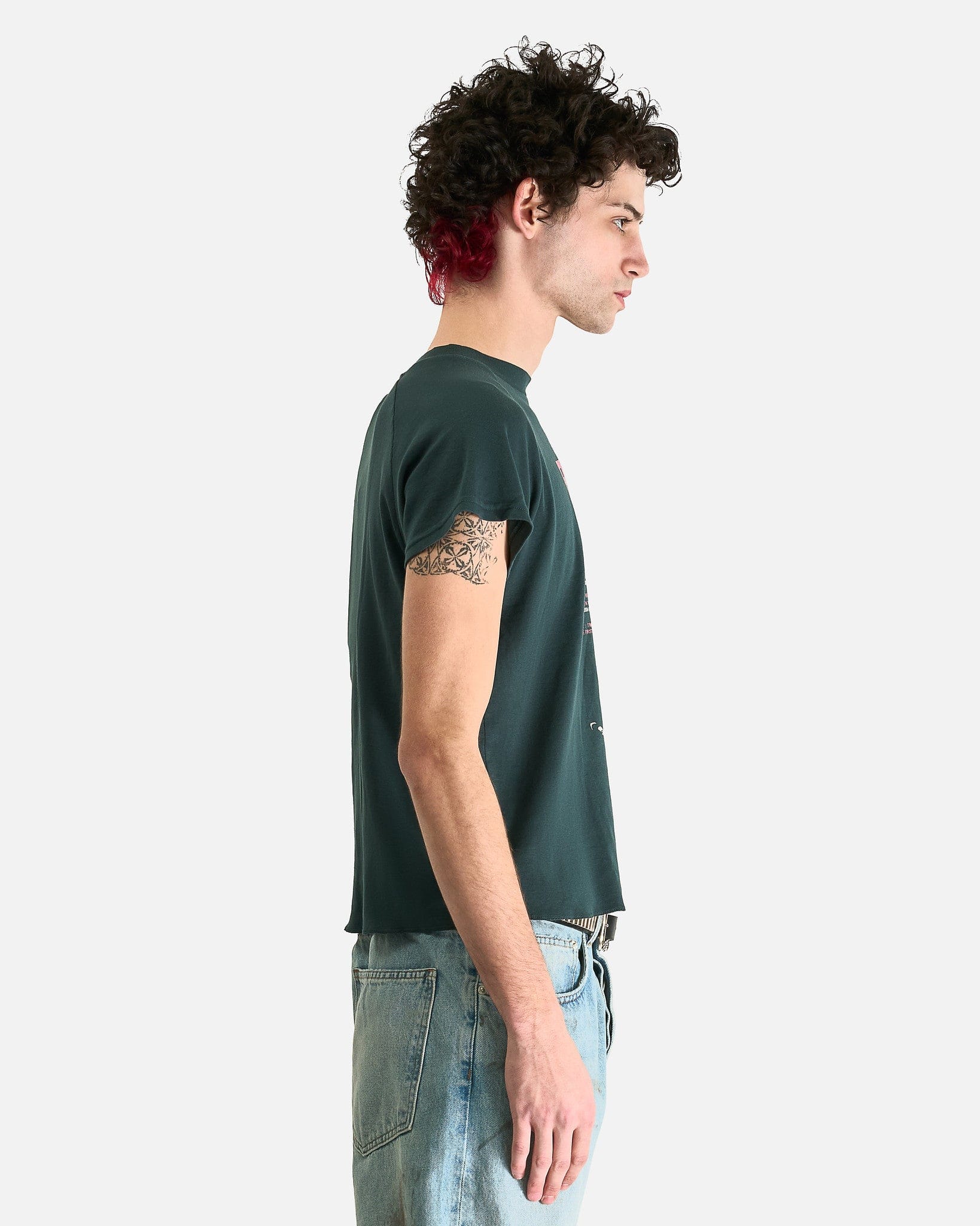 Enfants Riches Deprimes Men's T-Shirts Double the Length of Solstice Raglan T-Shirt in Faded Green