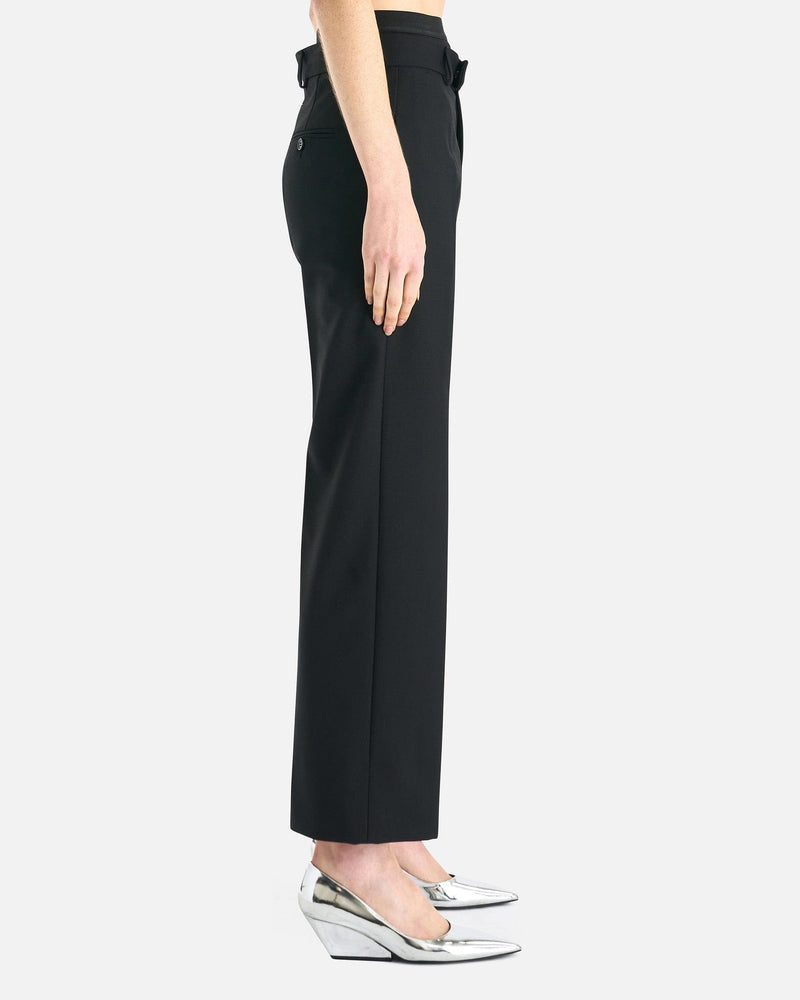 MM6 Maison Margiela Women Pants Double Waistband Trousers in Black