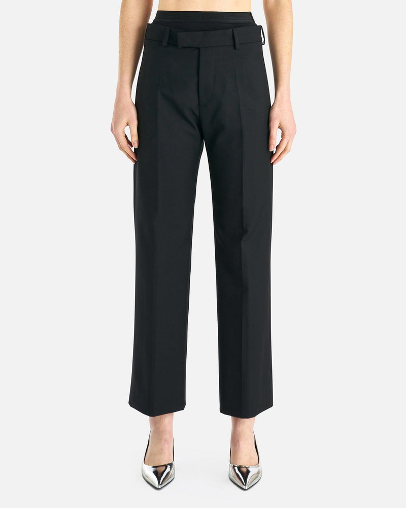 MM6 Maison Margiela Women Pants Double Waistband Trousers in Black