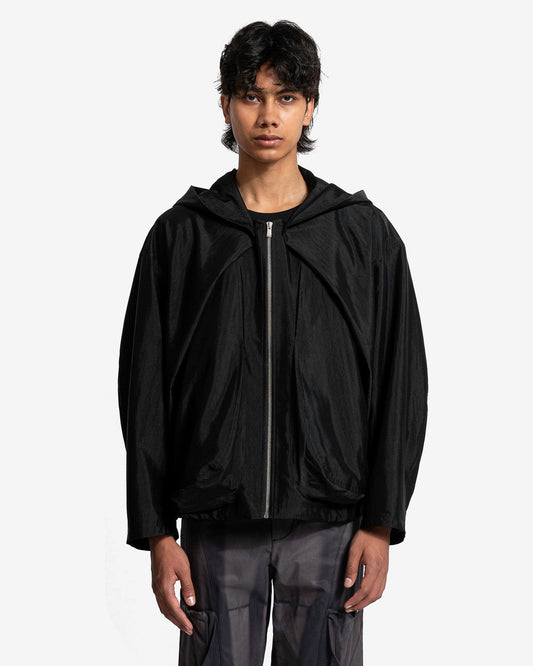 JiyongKim Men's Jackets Draped Hood Jacket in Black