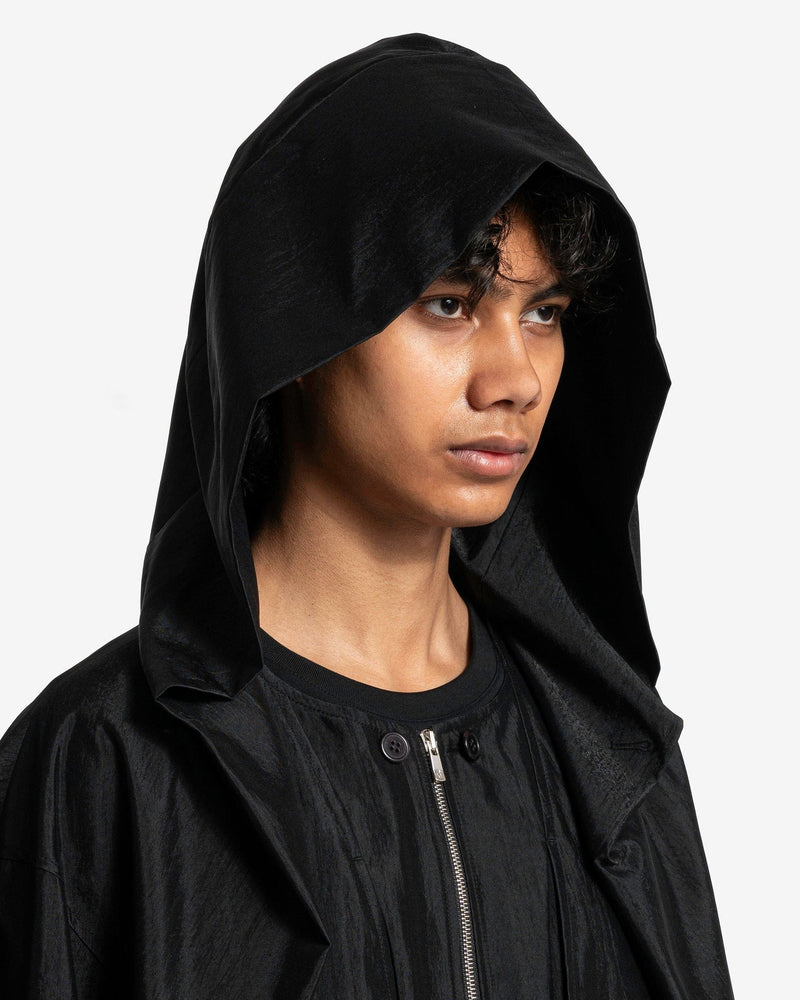 JiyongKim Men's Jackets Draped Hood Jacket in Black