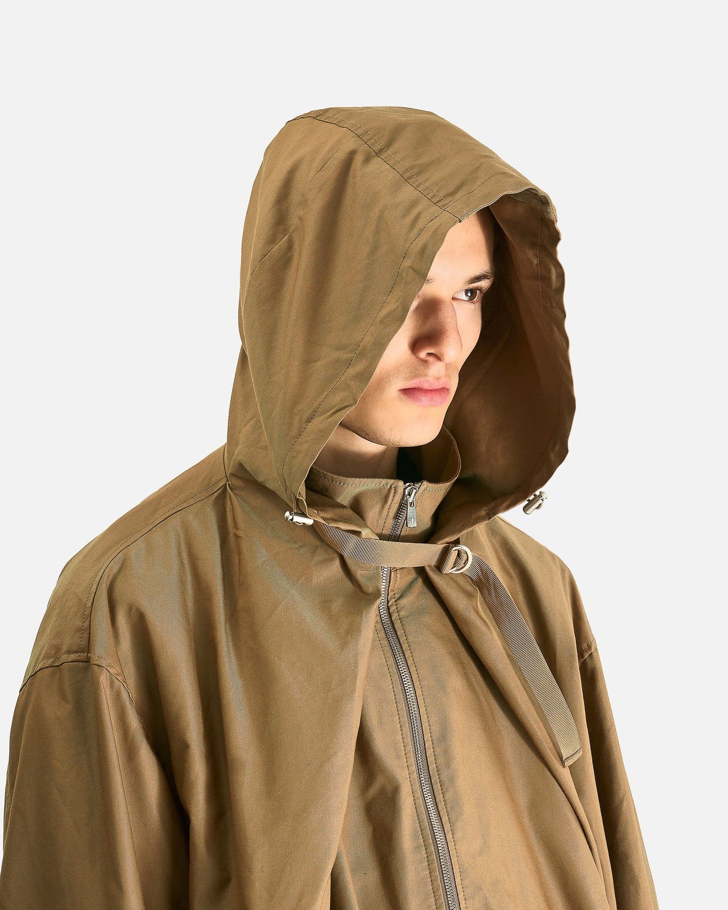 JiyongKim Men's Jackets Draped Volume Hood Jacket in Green