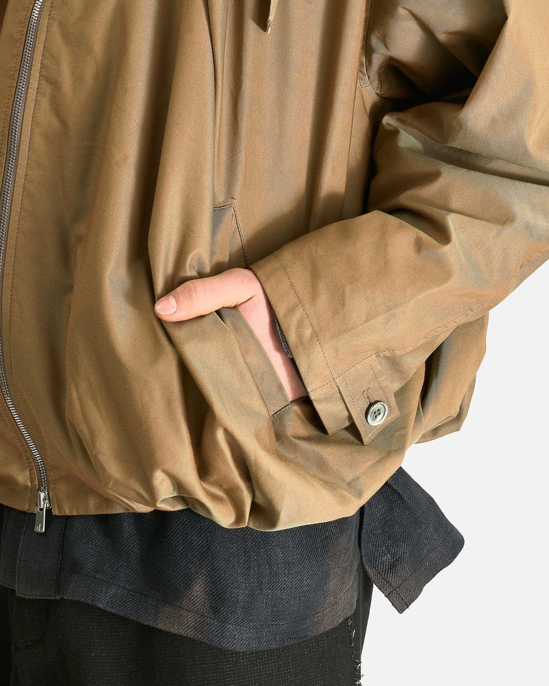 JiyongKim Men's Jackets Draped Volume Hood Jacket in Green