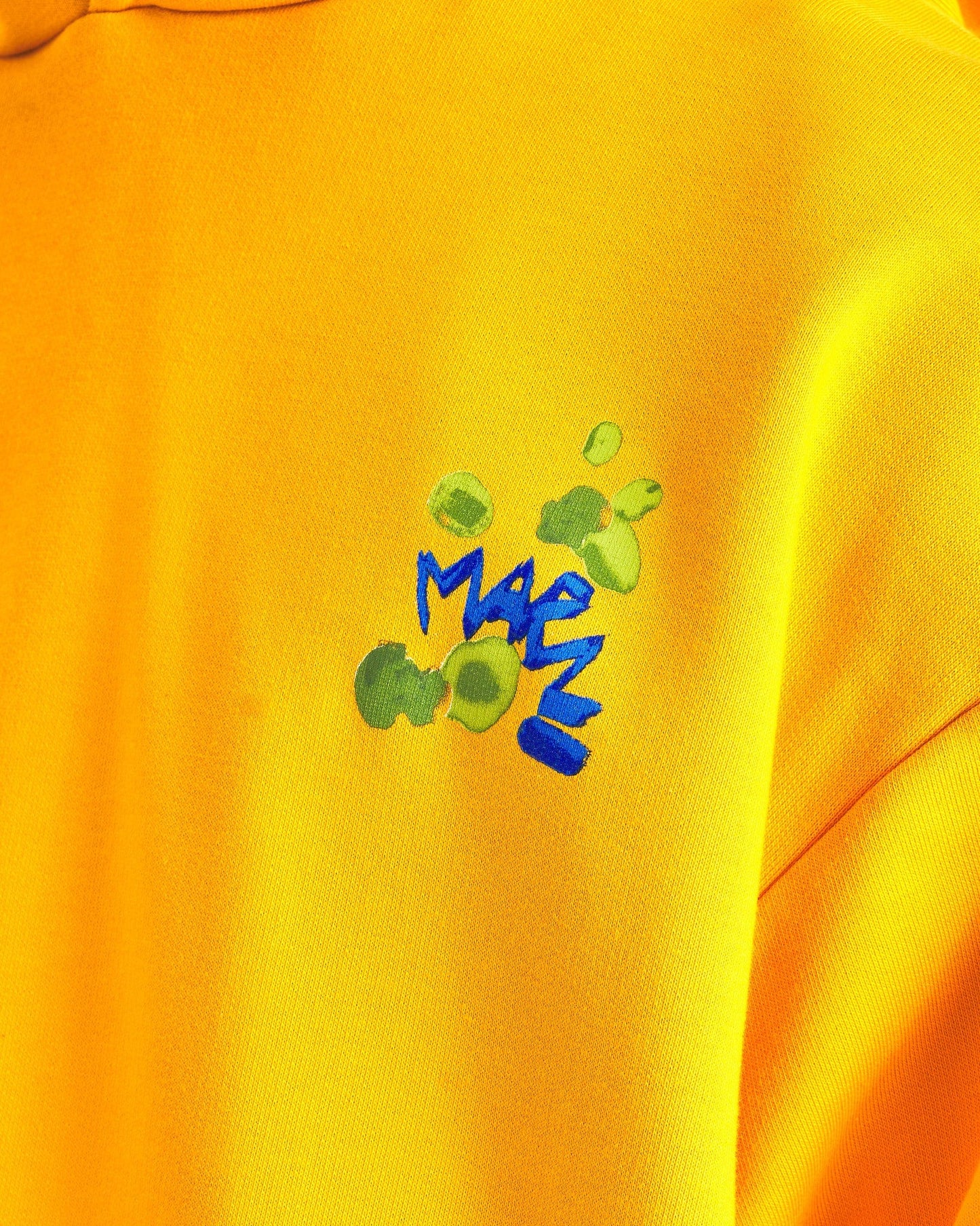 Marni Men's Sweatshirts Dripping Flower Loopback Hoodie in Light Orange