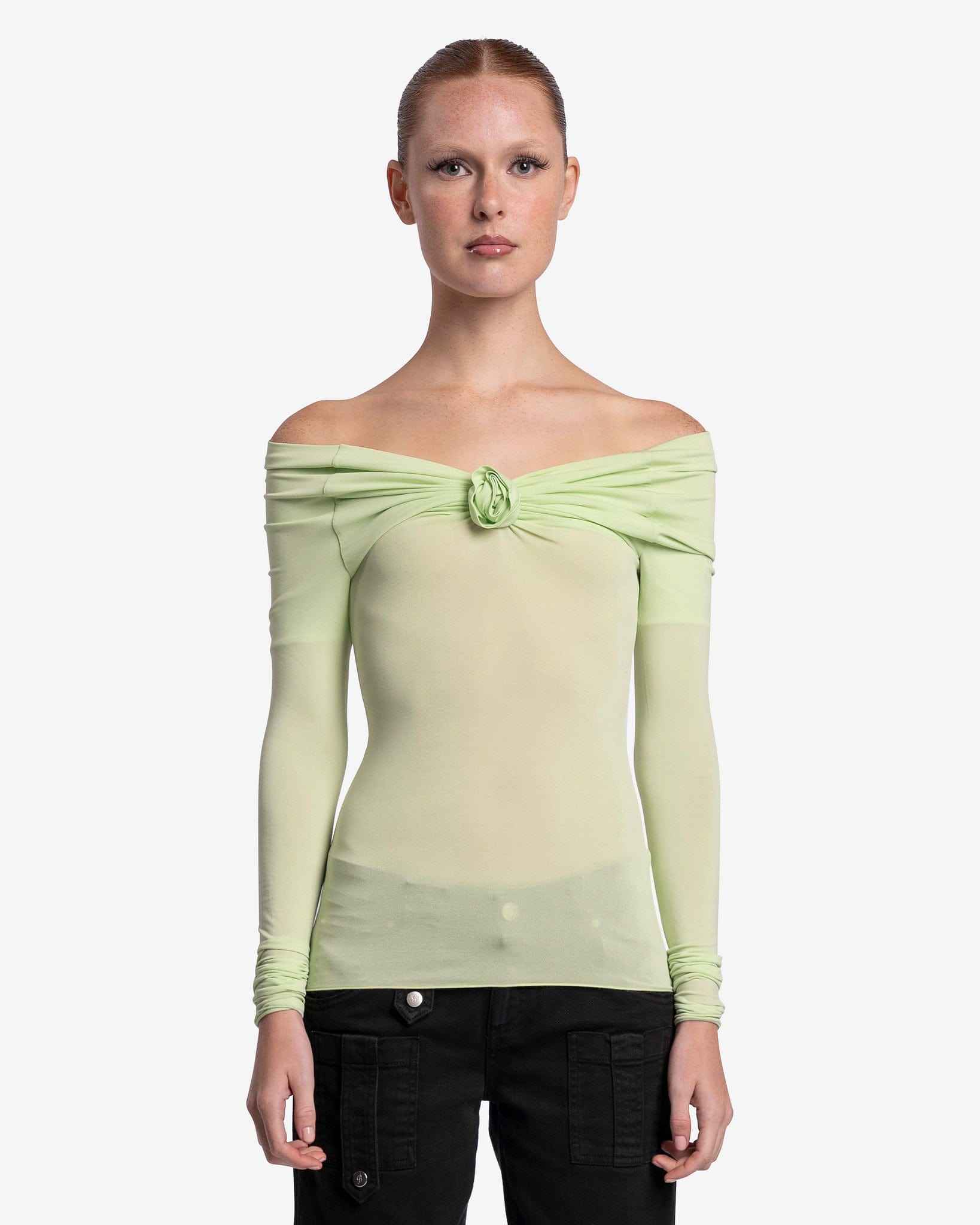 Blumarine Women Tops Drop Shoulder Sweater in Light Green