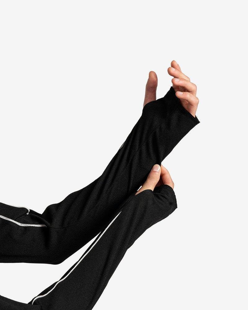 CMMAWEAR Men's T-Shirts Dual Zip Long Sleeve in Black/Baby Blue