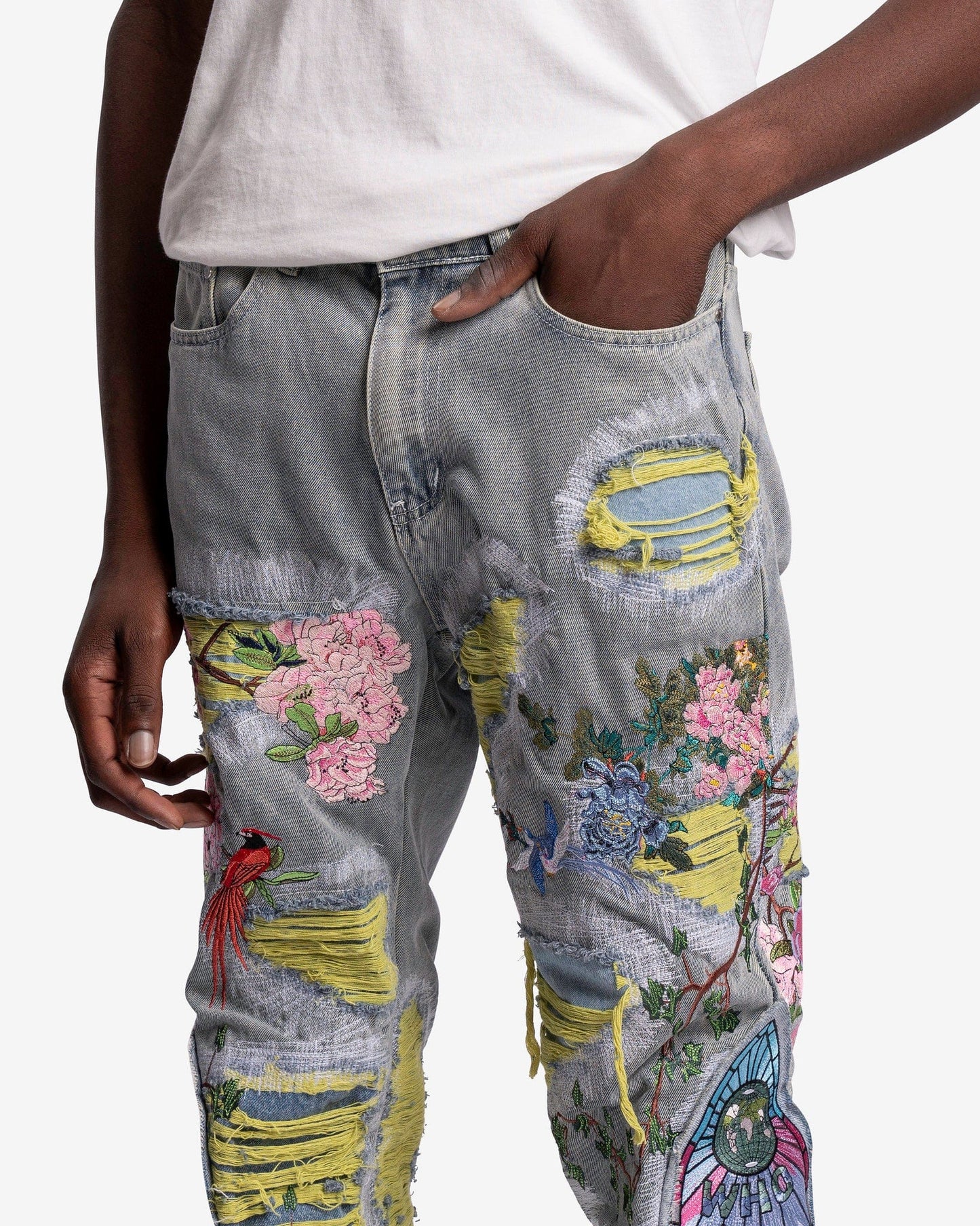 Who Decides War Men's Jeans Durhams Fusion Denim in Sky/Multi