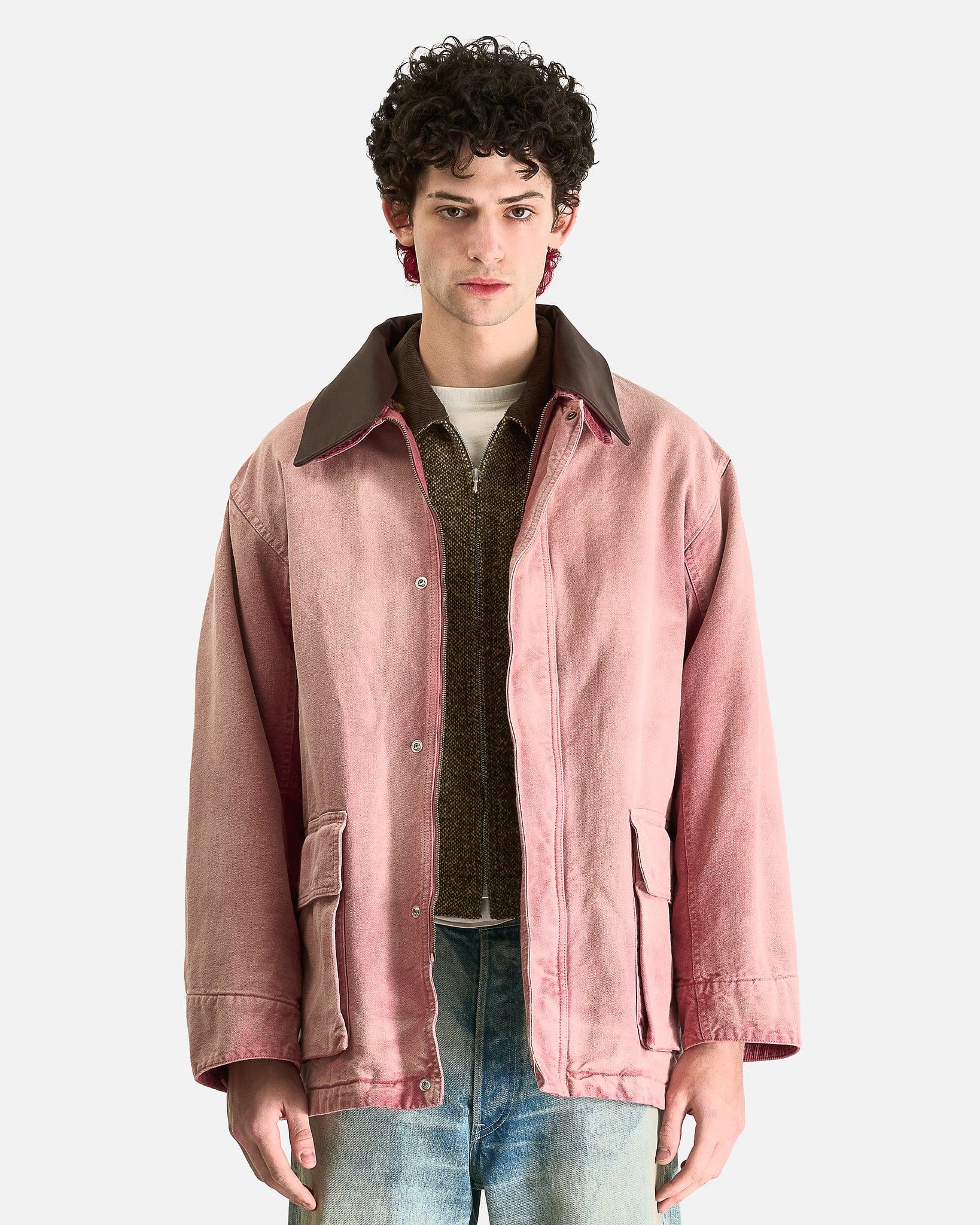 Dyed Organic Cotton Duck Blouson in Faded Burgundy – SVRN