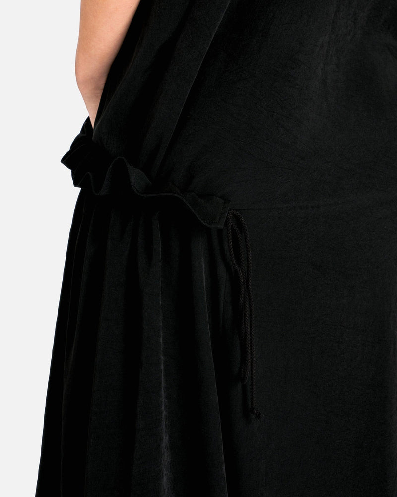 Y's by Yohji Yamamoto Women Dresses 02 E-Half Sleeve Drape Dress in Black