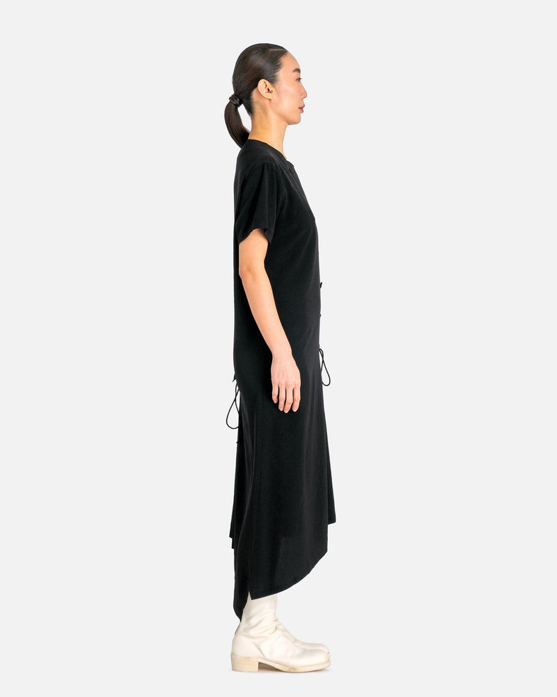 E-Half Sleeve Drape Dress in Black SVRN E-Half Sleeve Drape Dress in Black SVRN