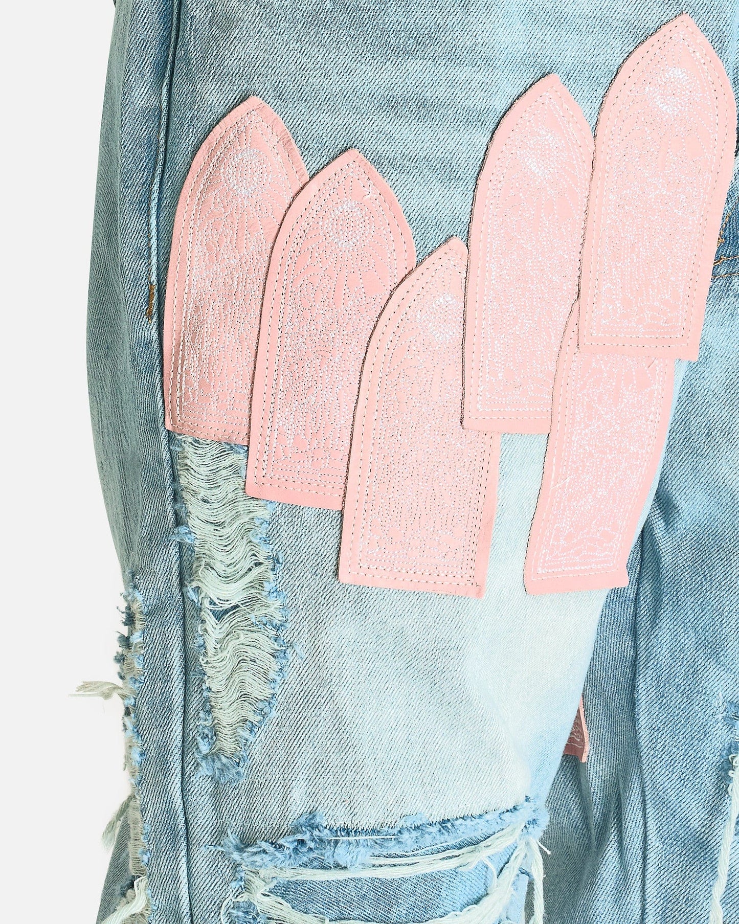 Who Decides War Men's Jeans Easter Pink Denim in Sky/Rose