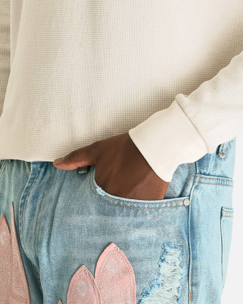 Who Decides War Men's Jeans Easter Pink Denim in Sky/Rose