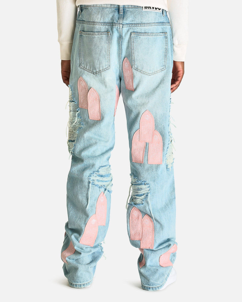 Who Decides War Men's Jeans Easter Pink Denim in Sky/Rose