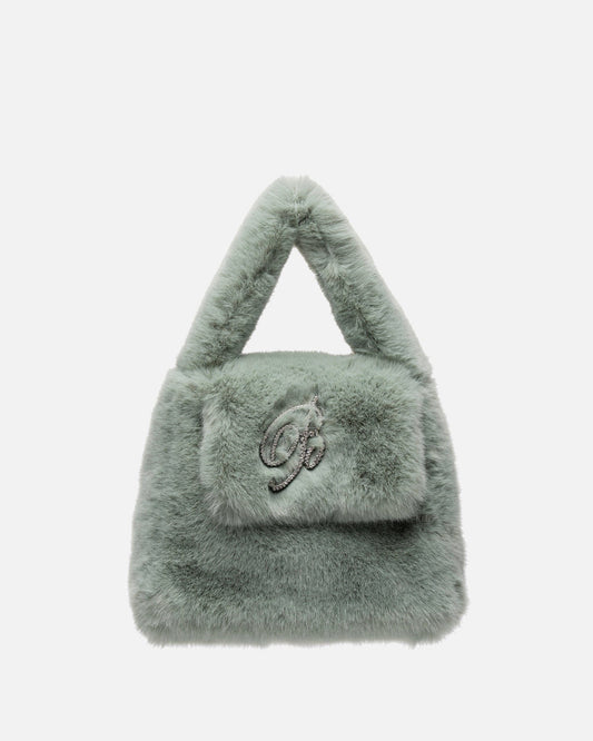 Blumarine Women Bags O/S Eco Fur Bag with Logo in Light Green