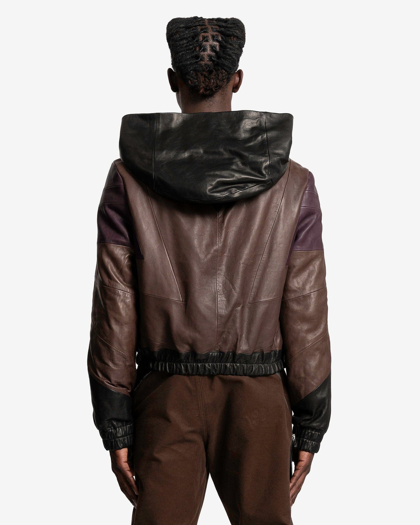 Rick Owens Men's Jackets EDFU Hooded Jacket in Black/Brown/Amethyst