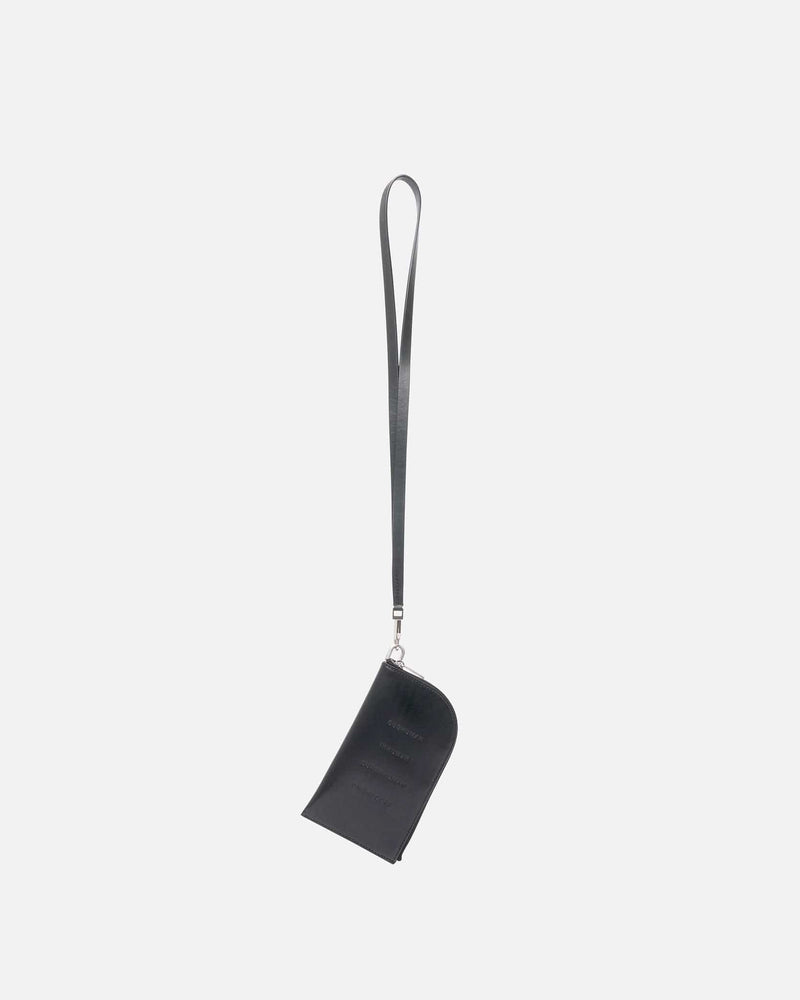 Rick Owens Leather Goods EDFU Neck Wallet in Black