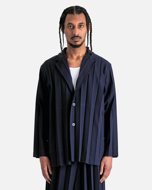 Homme Plissé Issey Miyake Men's Jackets Edge Ensemble Jacket in Navy