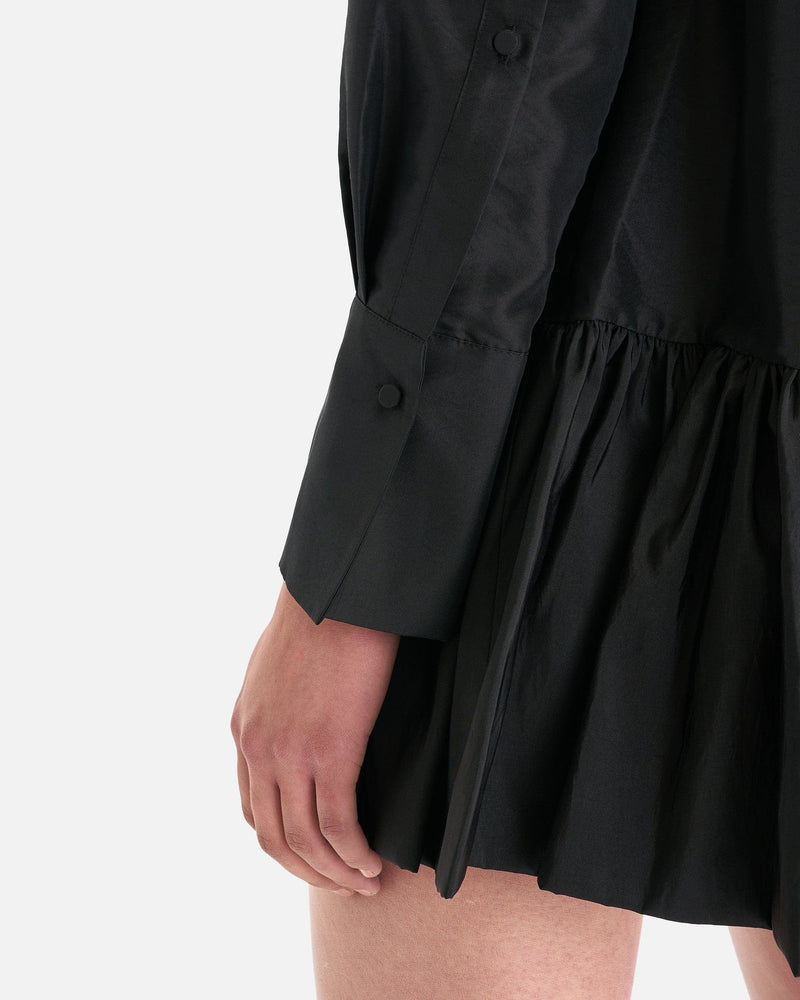 Simkhai Women Dresses Edison Long Sleeve Ruffle Mini Dress in Black