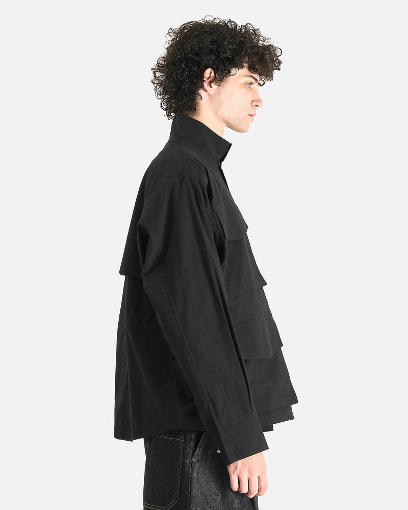 Studio Nicholson Men's Jackets Elasticated Waist Jacket in Washed Black