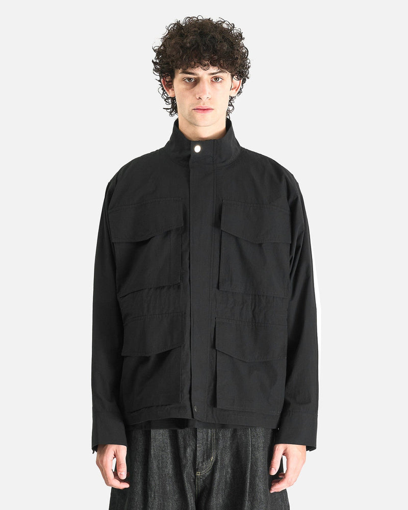 Studio Nicholson Men's Jackets Elasticated Waist Jacket in Washed Black
