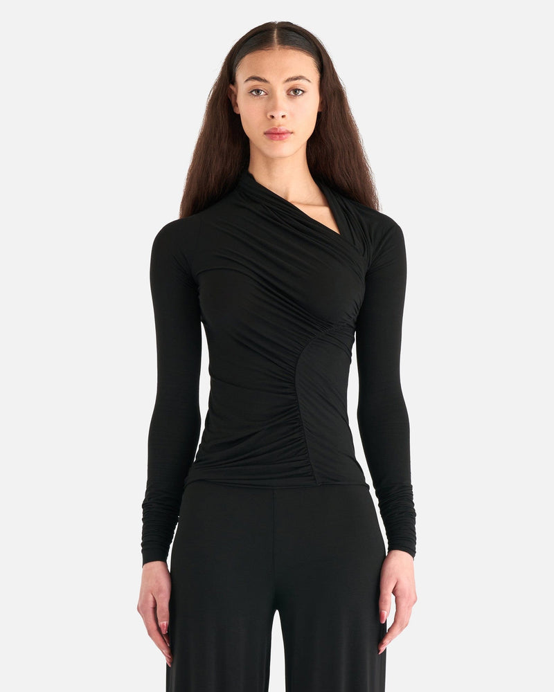 Rick Owens Lilies Women T-Shirts Elise Top in Black