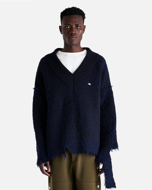 NAMACHEKO Men Sweaters S Elmet V-Neck in Navy