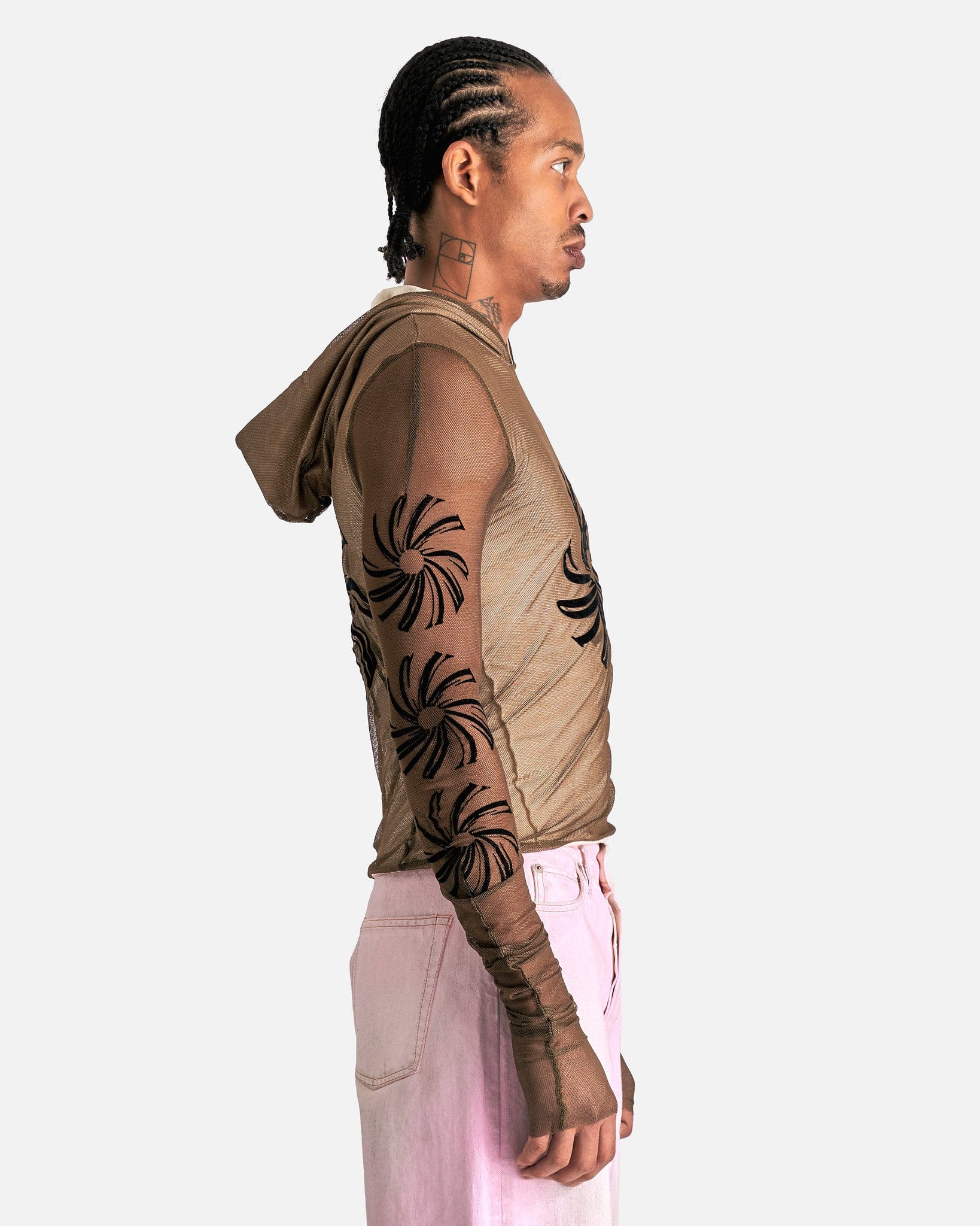 Acne Studios Men's Tops Elope Spin Logo Hood in Almond Brown