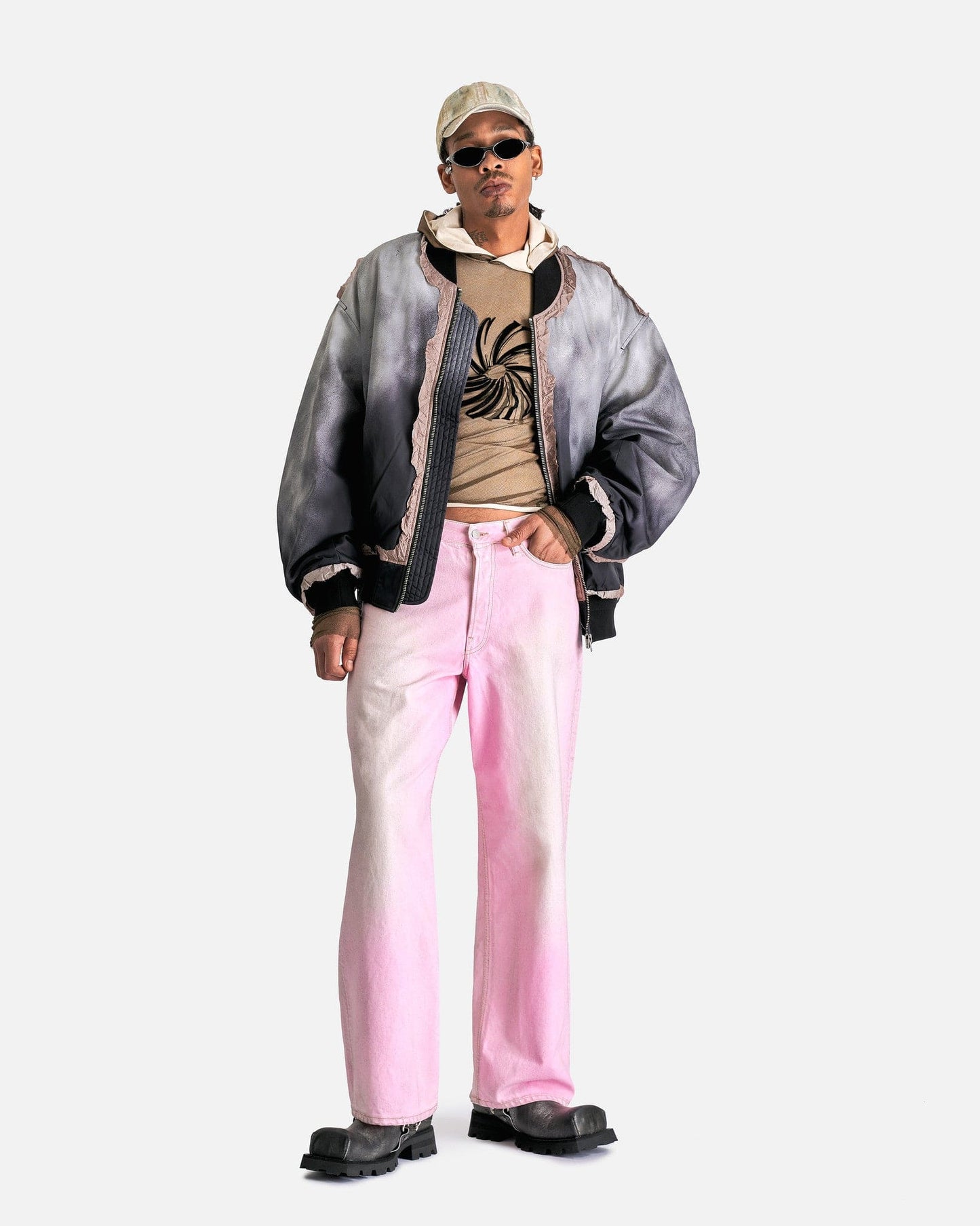 Acne Studios Men's Tops Elope Spin Logo Hood in Almond Brown