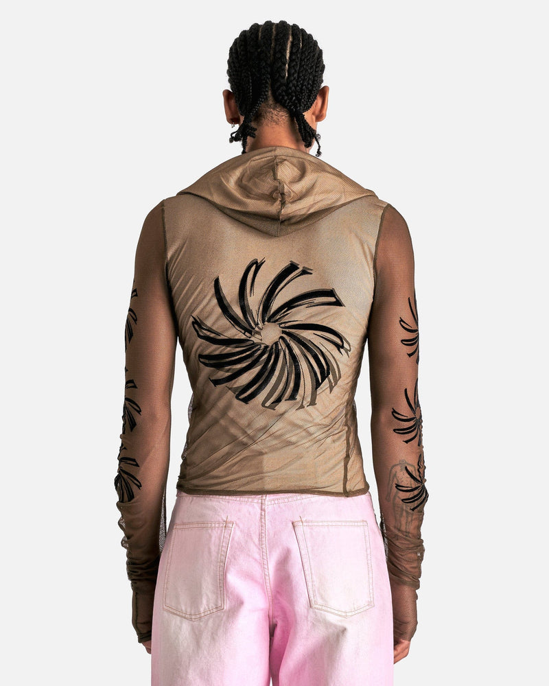 Acne Studios Men's Tops Elope Spin Logo Hood in Almond Brown