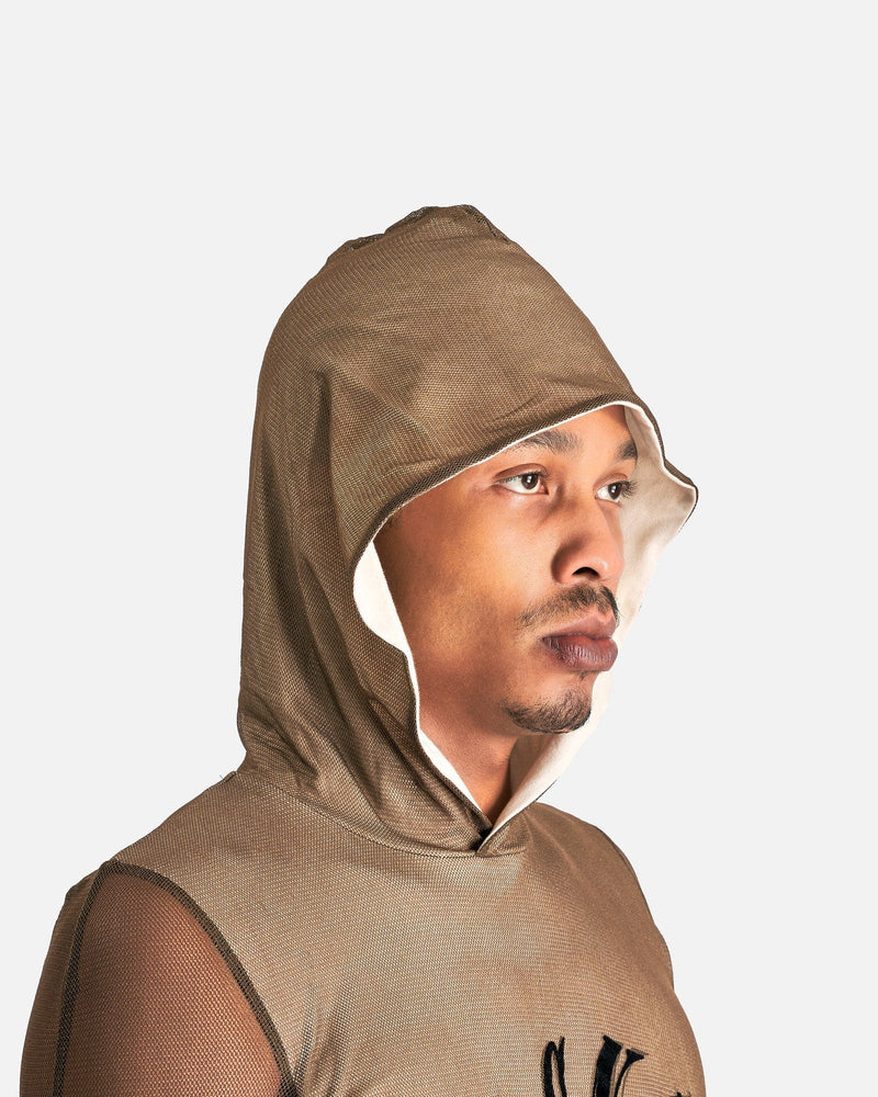 Acne Studios Men's Tops Elope Spin Logo Hood in Almond Brown