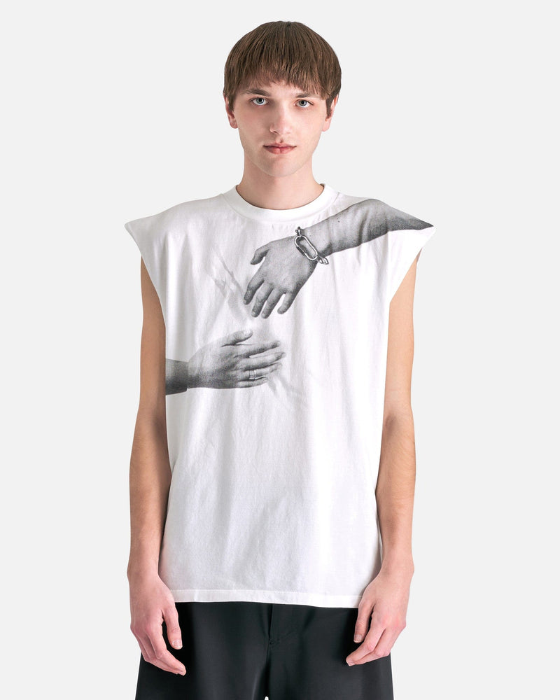 MM6 Maison Margiela Men's Tops Embrace Tank Top in White