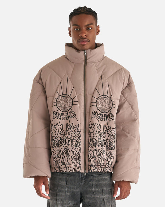 Who Decides War Men's Jackets Embroided Bomber in Vintage Grey