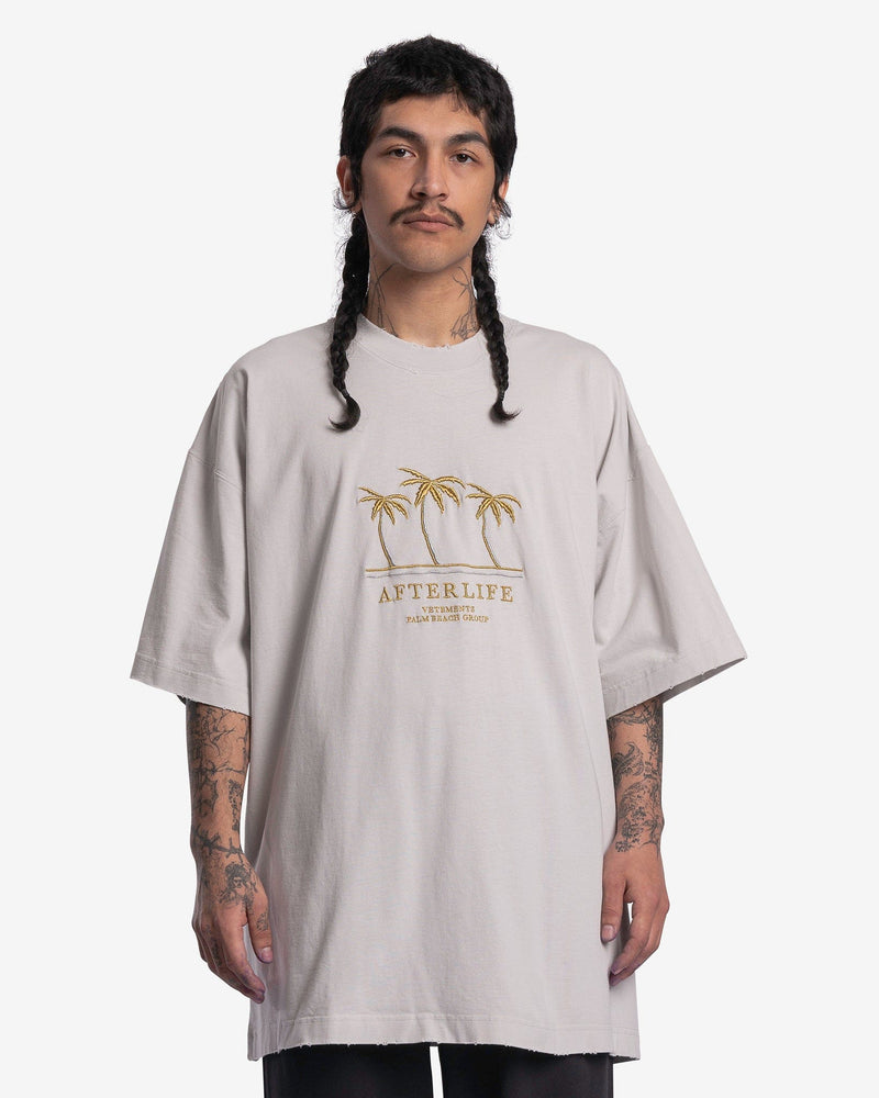 VETEMENTS Men's T-Shirts Embroidered Afterlife T-Shirt in White