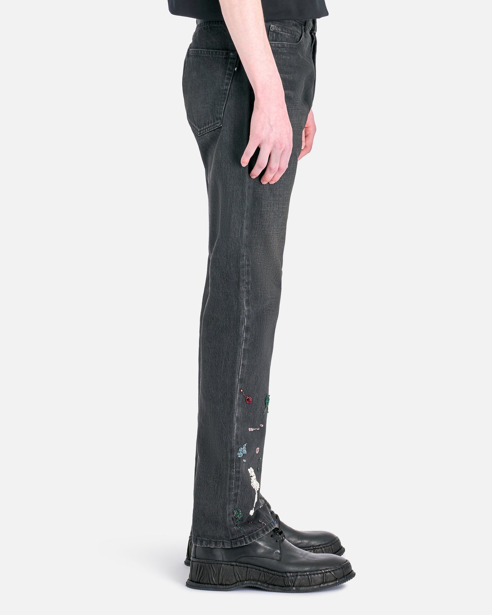 UNDERCOVER Men's Jeans Embroidered Splatter Jeans in Black