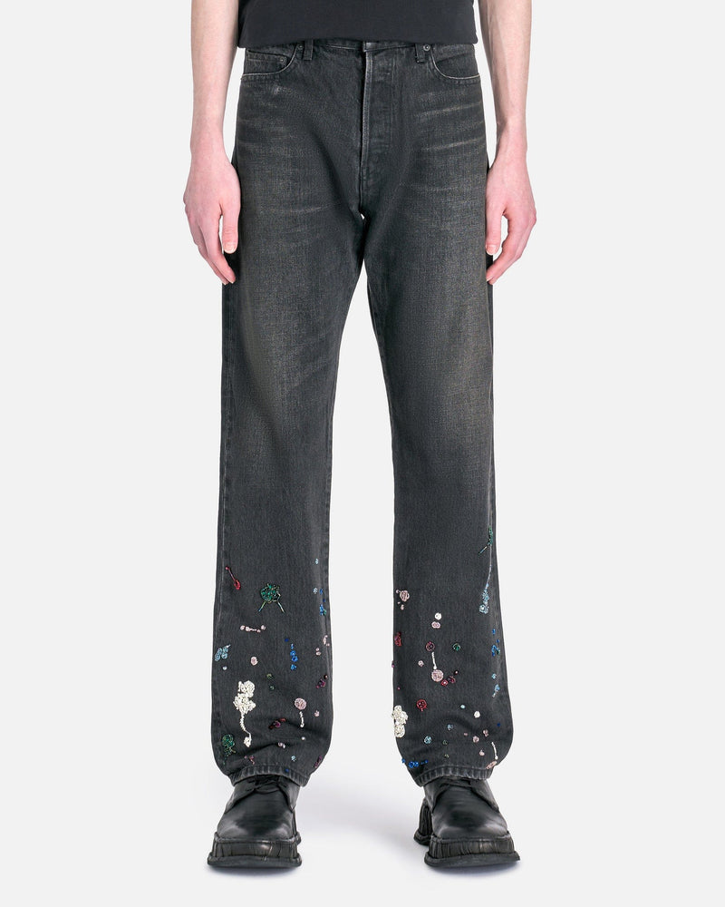 UNDERCOVER Men's Jeans Embroidered Splatter Jeans in Black