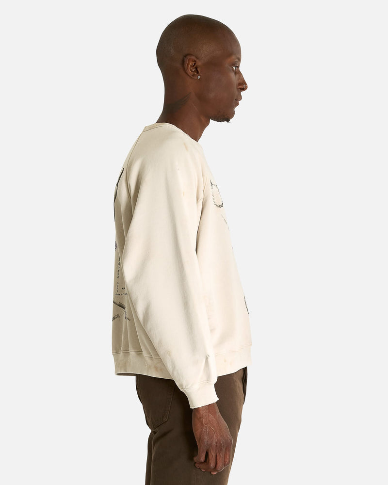 Enfants Riches Deprimes Men's Sweatshirts Emmanuelle IV Raglan Crewneck in Dirty White