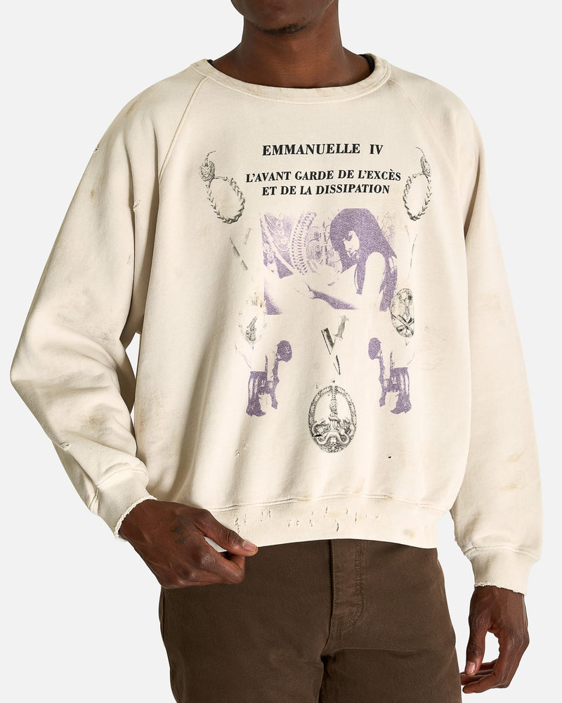 Enfants Riches Deprimes Men's Sweatshirts Emmanuelle IV Raglan Crewneck in Dirty White