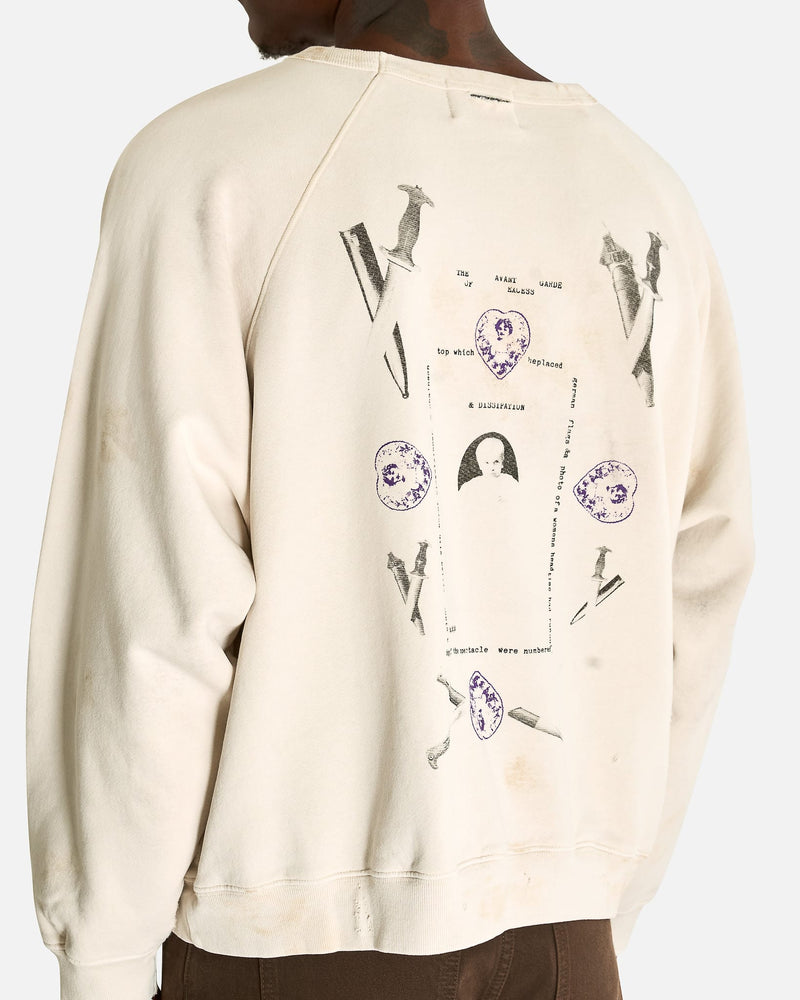 Enfants Riches Deprimes Men's Sweatshirts Emmanuelle IV Raglan Crewneck in Dirty White