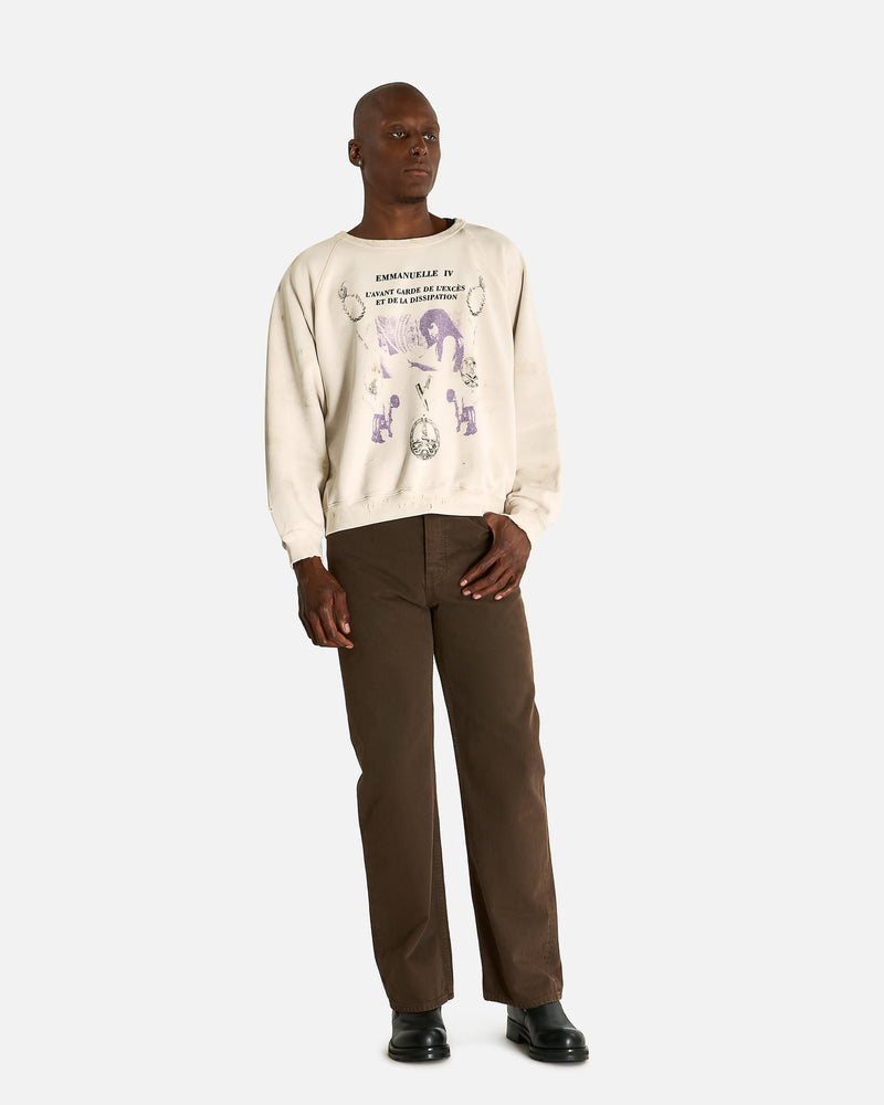 Enfants Riches Deprimes Men's Sweatshirts Emmanuelle IV Raglan Crewneck in Dirty White