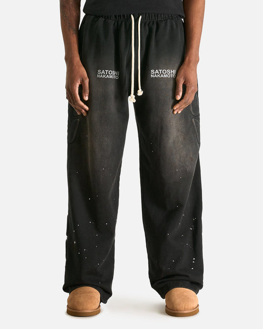 Satoshi Nakamoto Men's Pants Enduro Sweatpant in Washed Black