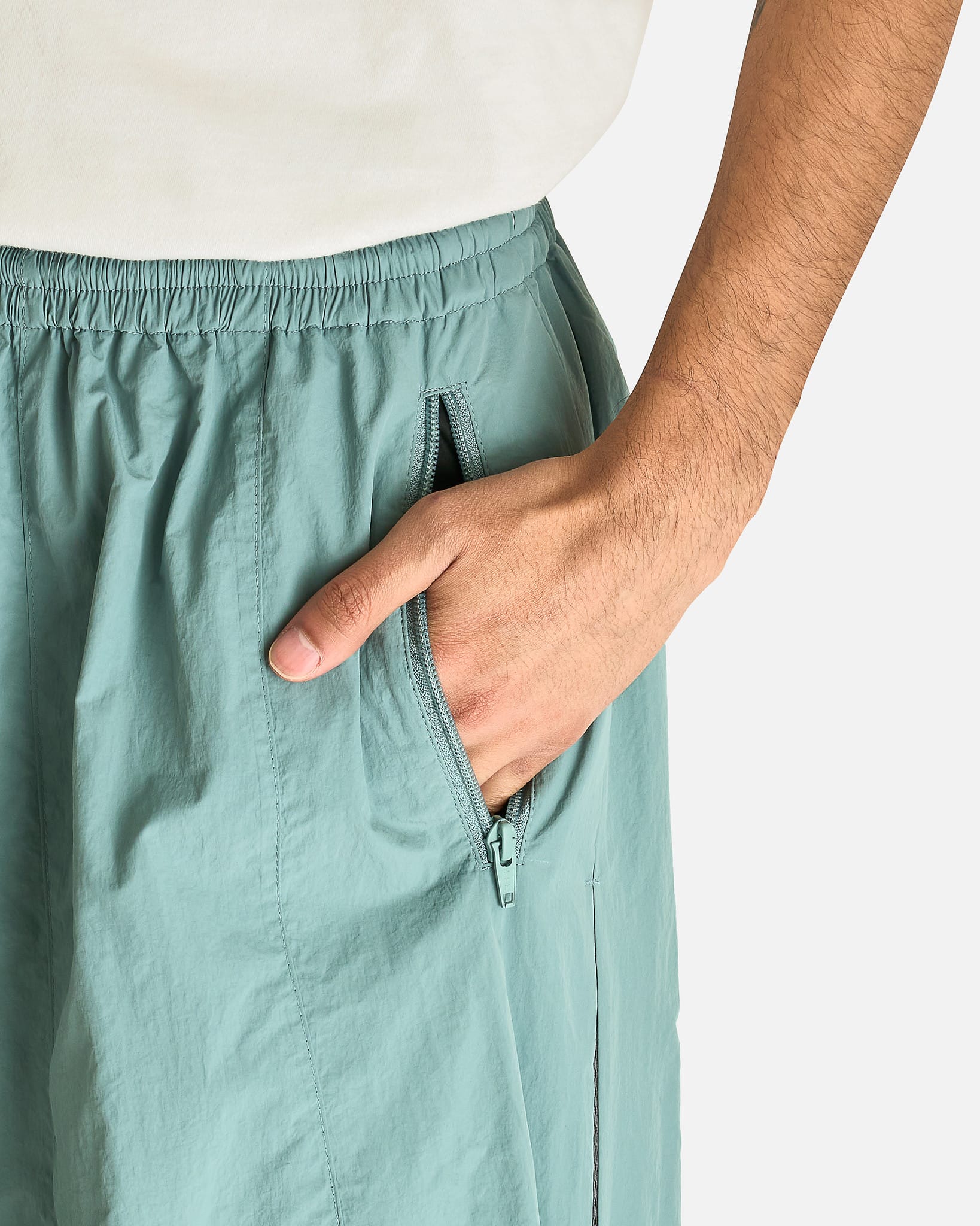 FFFPOSTALSERVICE Men's Pants Enigma Super Wide Track Botton in Sky/Light Grey