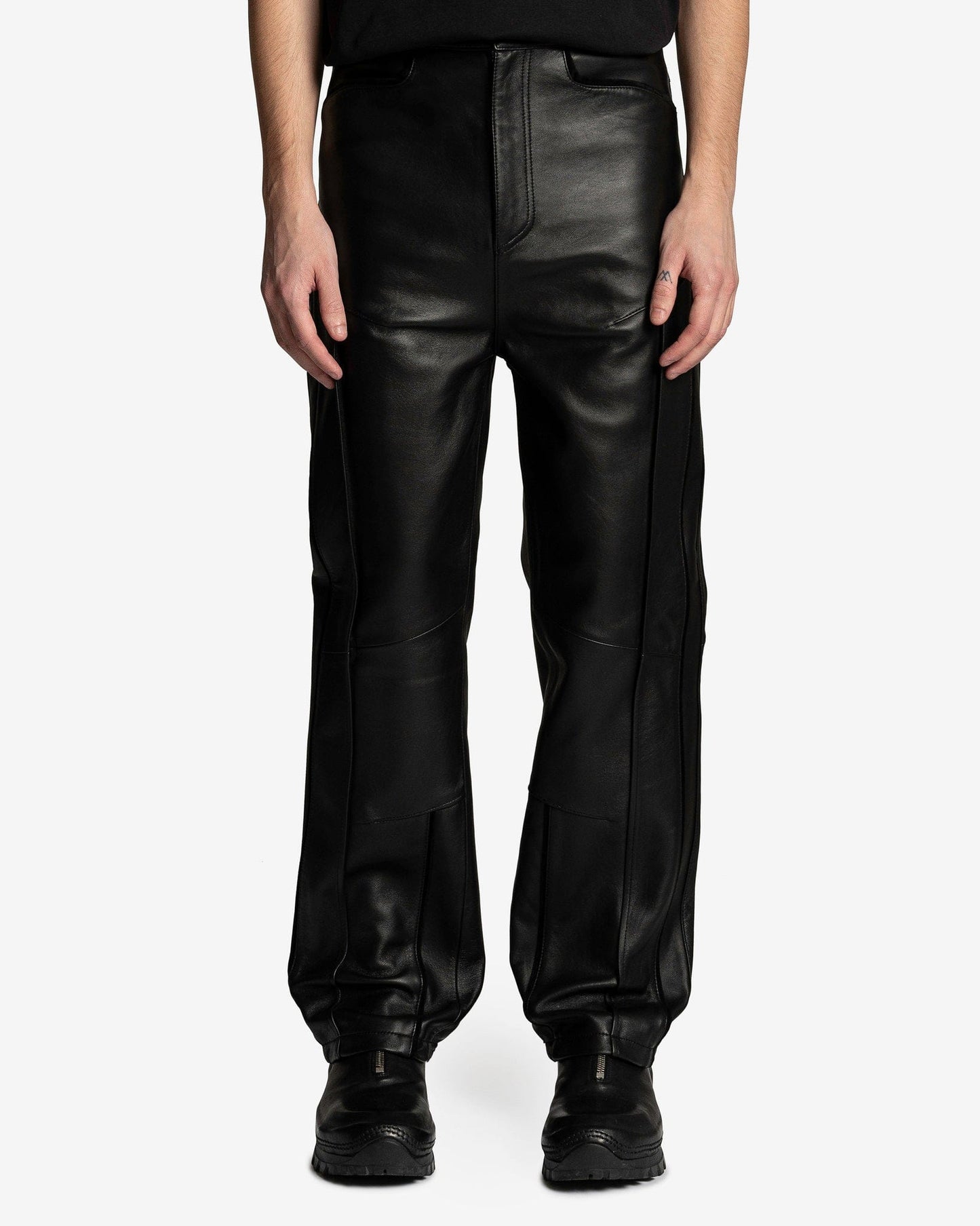 XLIM Men's Pants EP. 4 01 Leather Trousers in Black