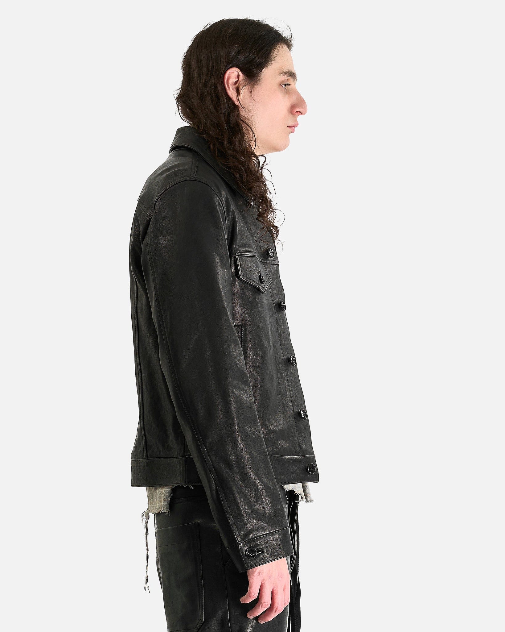 Ann Demeulemeester Men's Jackets Erbe Fitted Trucker Jacket in Black