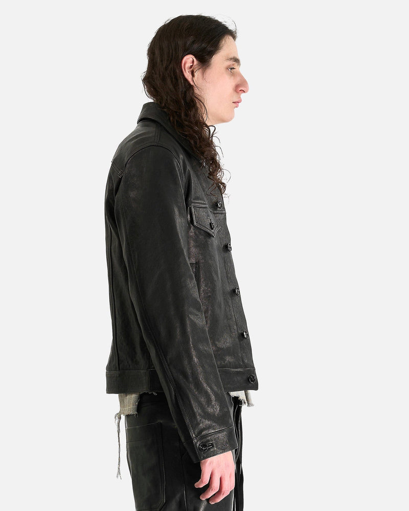 Ann Demeulemeester Men's Jackets Erbe Fitted Trucker Jacket in Black