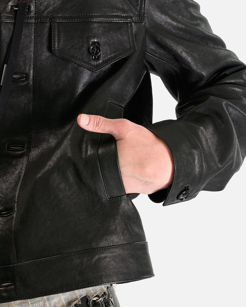 Ann Demeulemeester Men's Jackets Erbe Fitted Trucker Jacket in Black